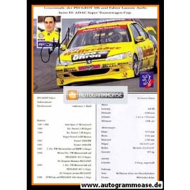Autogramm Tourenwagen | Laurent AIELLO | 1996 (Collage Color Peugeot)