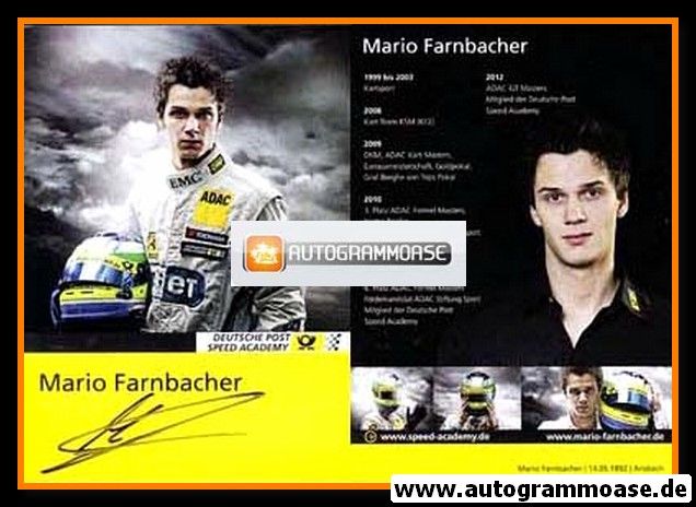 Autogramm Tourenwagen | Mario FARNBACHER | 2011 (Deutsche Post)