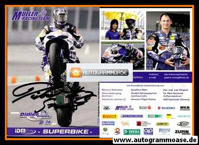 Autogramm Motorrad | Didier GRAMS | 2000er (Müller Racing Team)