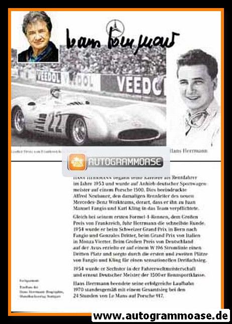 Autogramm Formel 1 | Hans HERRMANN | 1954 Retro (Collage) 2