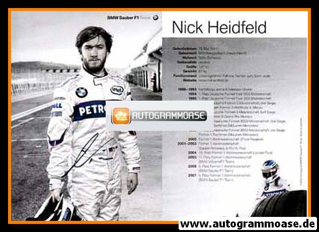 Autogramm Formel 1 | Nick HEIDFELD | 2007 (Portrait BMW)
