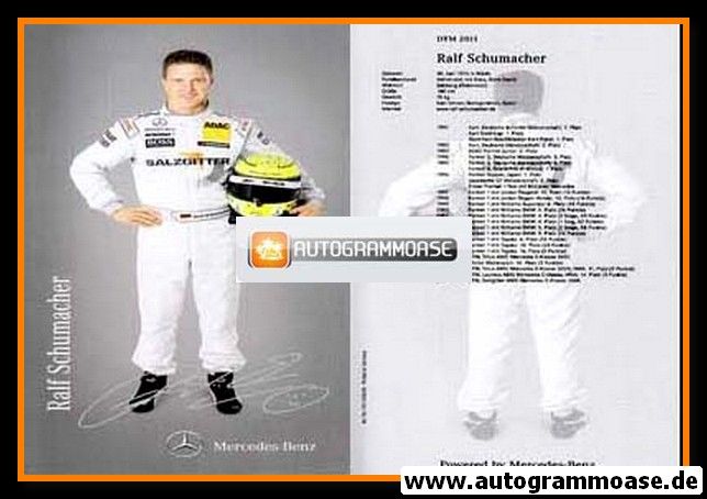 Autogramm Tourenwagen | Ralf SCHUMACHER | 2011 Druck (DTM)