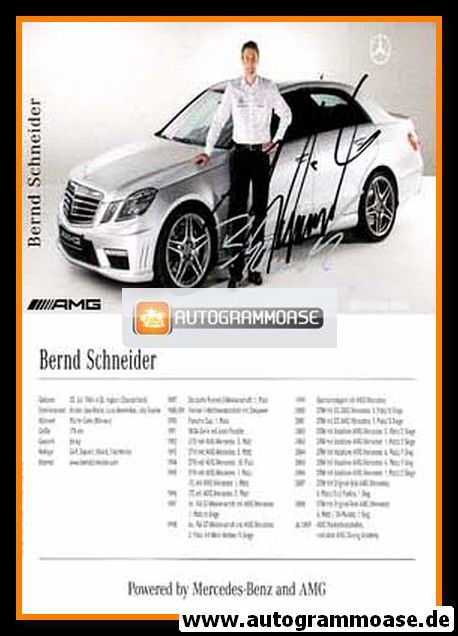 Autogramm Tourenwagen | Bernd SCHNEIDER | 2009 (Mercedes Botschafter)