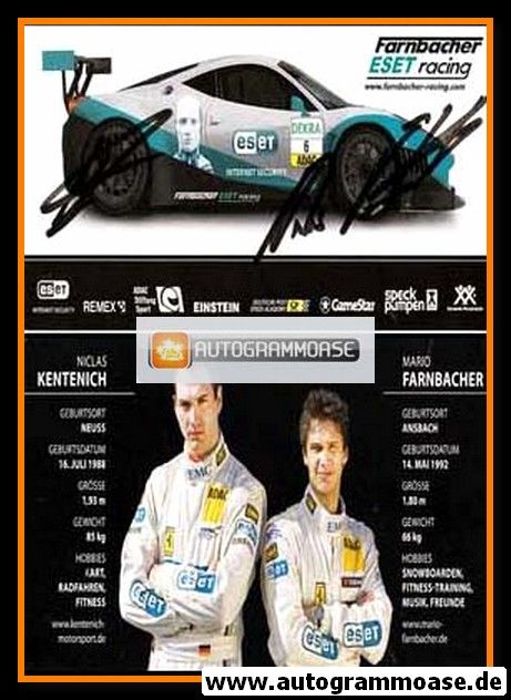 Autogramme Tourenwagen | Niclas KENTENICH + Mario FARNBACHER | 2000er (ESET)