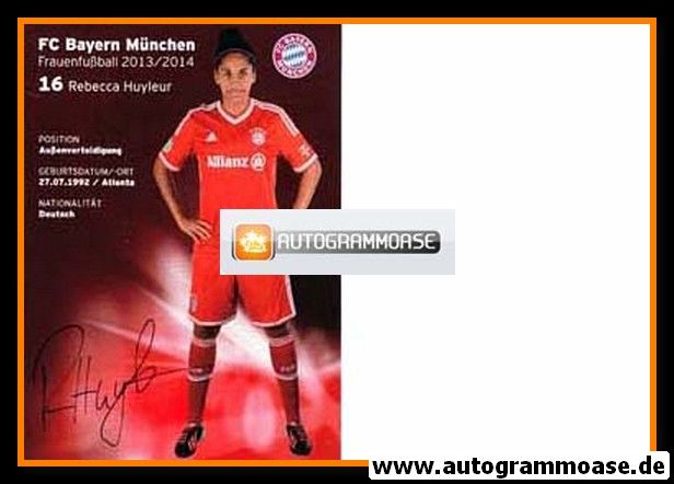 Autogramm Fussball (D) | FC Bayern München | 2013 | Rebecca HUYLEUR