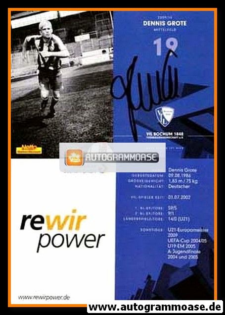 Autogramm Fussball | VfL Bochum | 2009 | Dennis GROTE