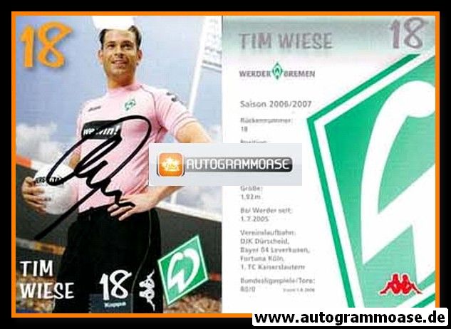 Autogramm Fussball | SV Werder Bremen | 2006 we win | Tim WIESE
