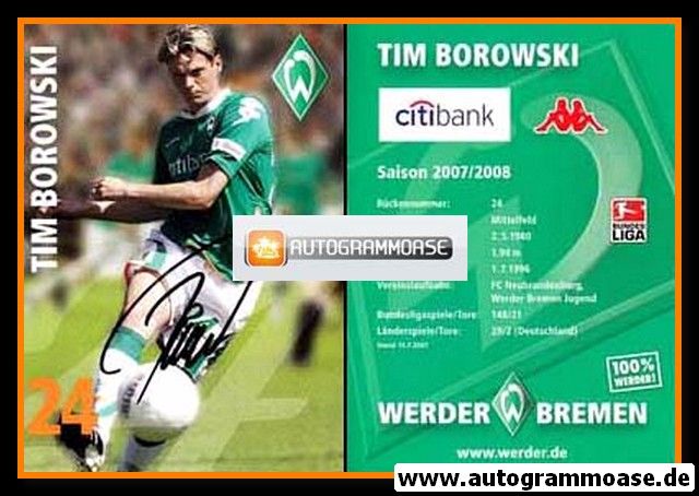 Autogramm Fussball | SV Werder Bremen | 2007 | Tim BOROWSKI