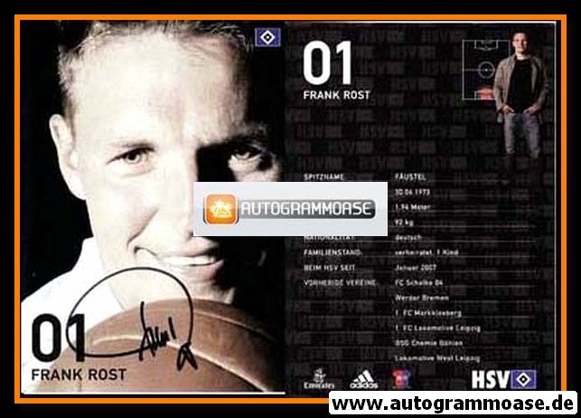 Autogramm Fussball | Hamburger SV | 2007 | Frank ROST