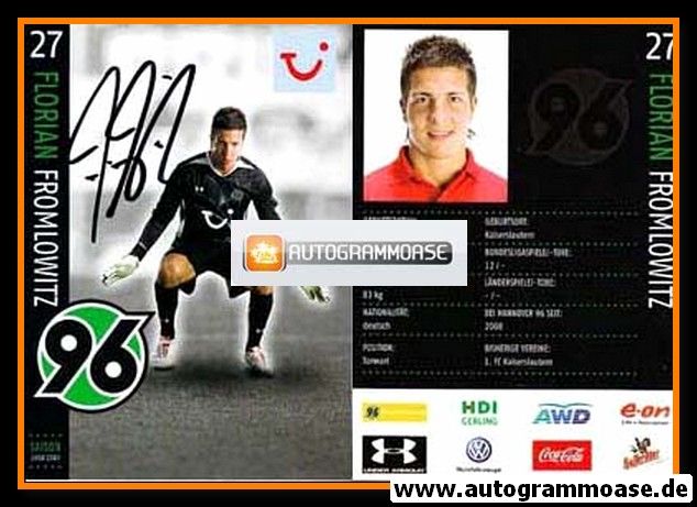 Autogramm Fussball | Hannover 96 | 2008 | Florian FROMLOWITZ