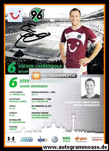 Autogramm Fussball | Hannover 96 | 2010 | Steven CHERUNDOLO
