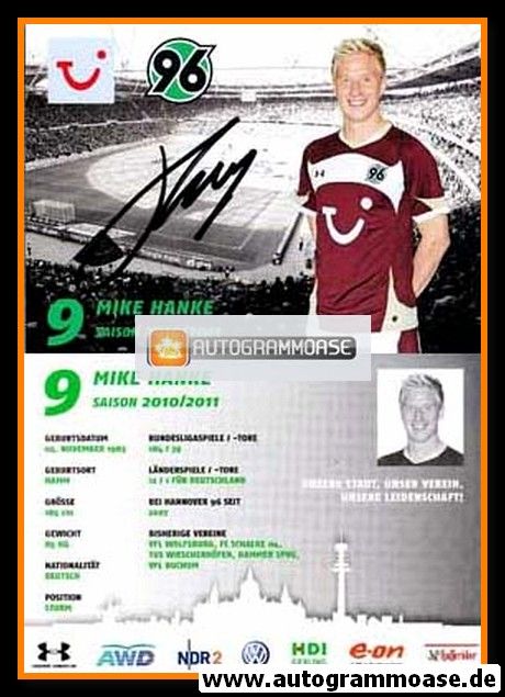 Autogramm Fussball | Hannover 96 | 2010 | Mike HANKE