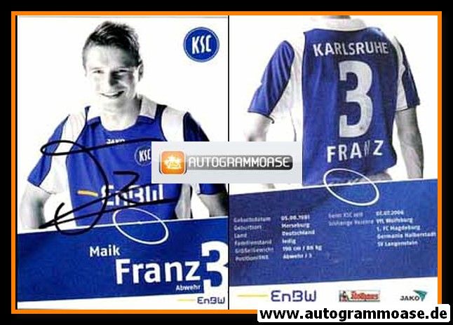 Autogramm Fussball | Karlsruher SC | 2007 | Maik FRANZ