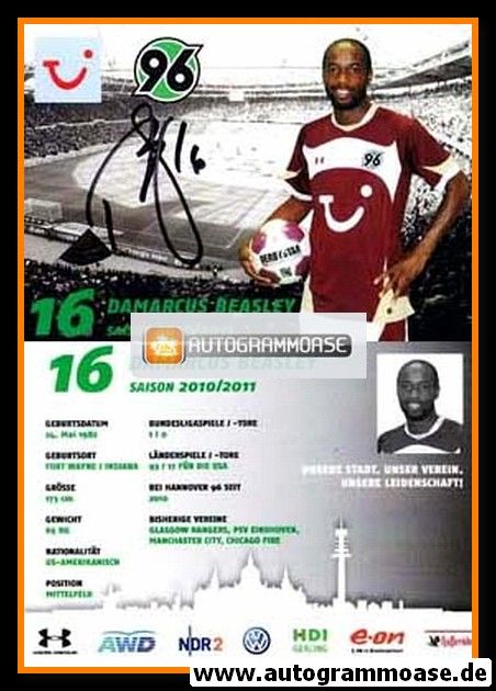 Autogramm Fussball | Hannover 96 | 2010 | Damarcus BEASLEY