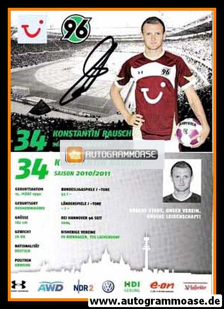 Autogramm Fussball | Hannover 96 | 2010 | Konstantin RAUSCH