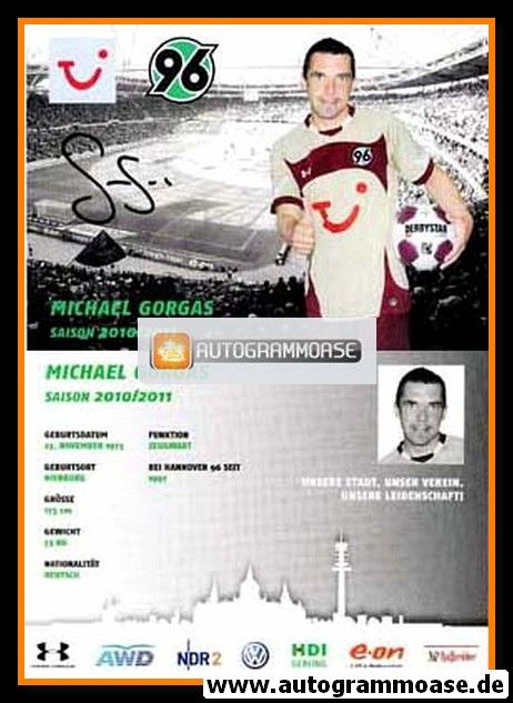 Autogramm Fussball | Hannover 96 | 2010 | Michael GORGAS