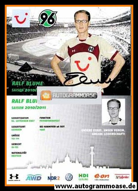 Autogramm Fussball | Hannover 96 | 2010 | Ralf BLUME