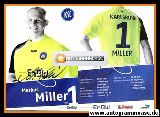 Autogramm Fussball | Karlsruher SC | 2007 | Markus MILLER