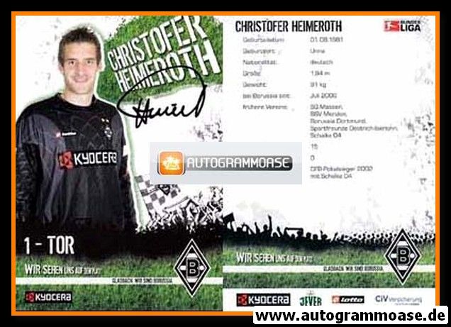 Autogramm Fussball | Borussia Mönchengladbach | 2007 | Christofer HEIMEROTH