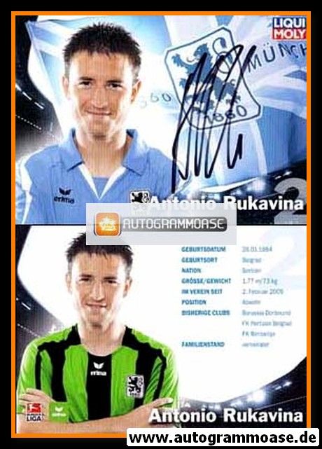 Autogramm Fussball | TSV 1860 München | 2009 | Antonio RUKAVINA