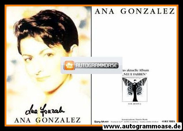 Autogramm Schlager | Ana GONZALEZ | 1995 "Neue Farben" (Sony)