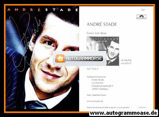 Autogramm Schlager | Andre STADE | 1998 "Ganz Nah Dran" (Polydor)