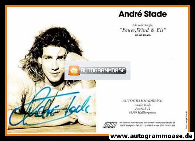 Autogramm Schlager | Andre STADE | 1995 "Feuer, Wind & Eis" (Intercord)