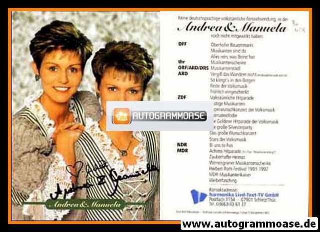 Autogramme Volksmusik | ANDREA & MANUELA | 1990er (TV-Auftritte)
