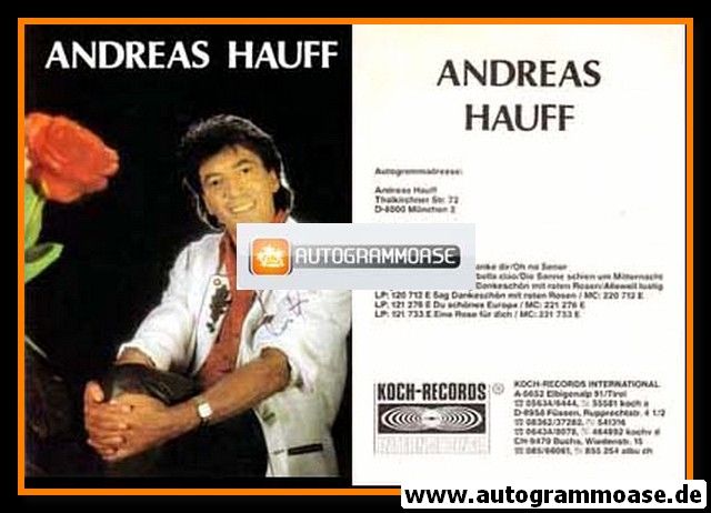 Autogramm Schlager | Andreas HAUFF | 1982 (Koch Diskografie)