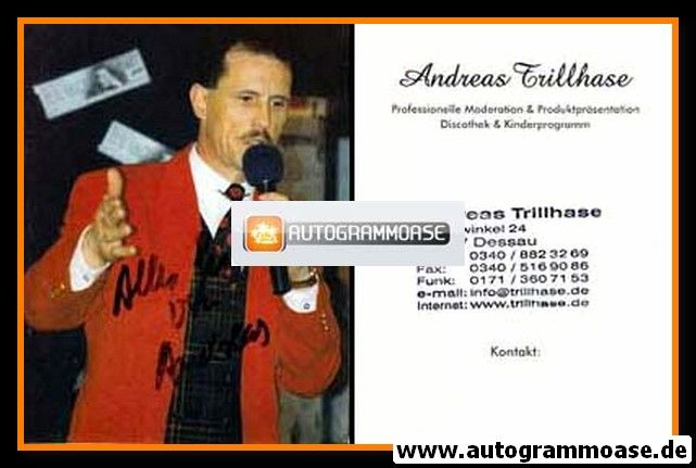 Autogramm Entertainer | Andreas TRILLHASE | 1980er (Portrait Color)