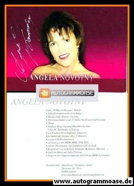 Autogramm Schlager | Angela NOVOTNY | 2000er (Portrait Color) Goldener Spatz