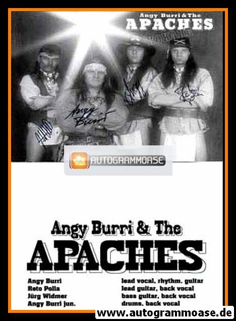 Autogramme Country | THE APACHES | 1990 "Hokahe"