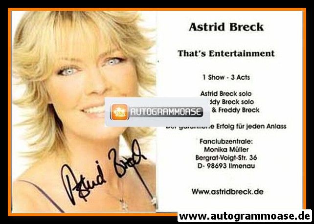 Autogramm Schlager | Astrid BRECK | 2000er (That´s Entertainment)