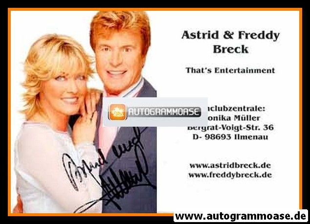 Autogramme Schlager | Astrid + Freddy BRECK | 2000er (Entertainment)