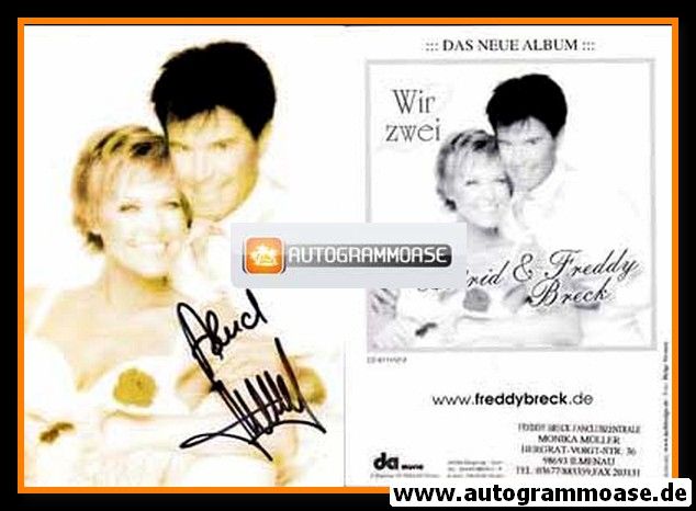 Autogramme Schlager | Astrid + Freddy BRECK | 2002 "Wir Zwei"