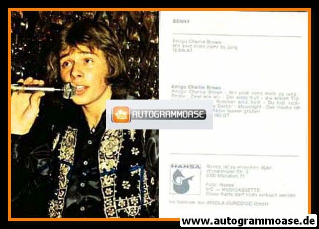 Autogramm Schlager | BENNY Schnier | 1976 "Amigo Charlie Brown" (Portrait Color Hansa)