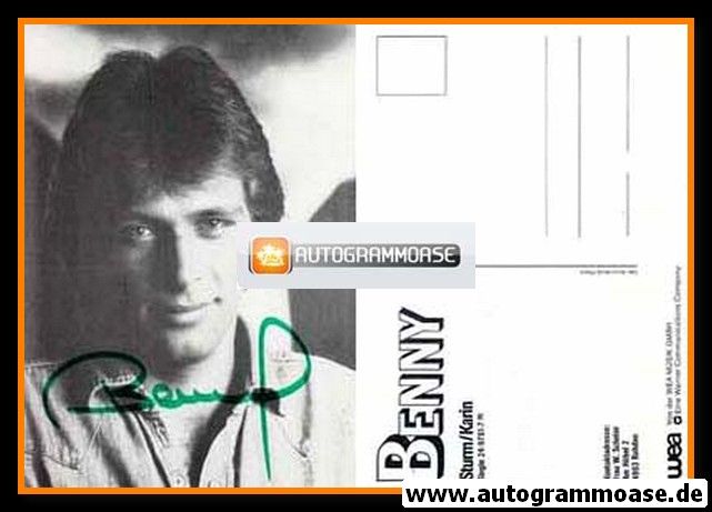 Autogramm Schlager | BENNY Schnier | 1983 "Sturm" (Portrait SW WEA)