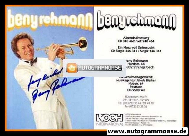 Autogramm Instrumental (Trompete) | Beny REHMANN | 1994 "Abendstimmung" (Koch)
