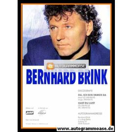 Autogramm Schlager | Bernhard BRINK | 1993 "Du Ich Bin Immer Da" (Portrait Color)