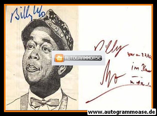 Autogramm Schlager | Billy MO | 1960er (Portrait SW Zeichnung)