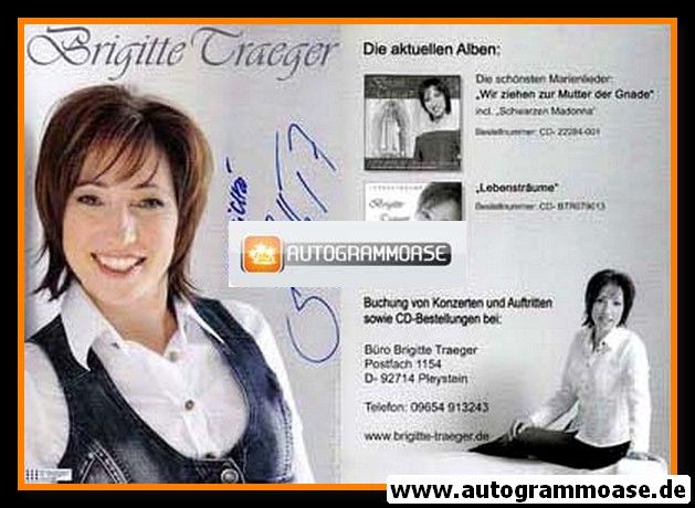 Autogramm Volksmusik | Brigitte TRAEGER | 2010 "Wir Ziehen Zur Mutter Der Gnade"