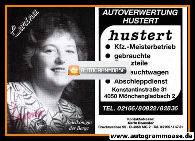 Autogramm Volksmusik | CARINA | 1980er (Jodelkönigin)
