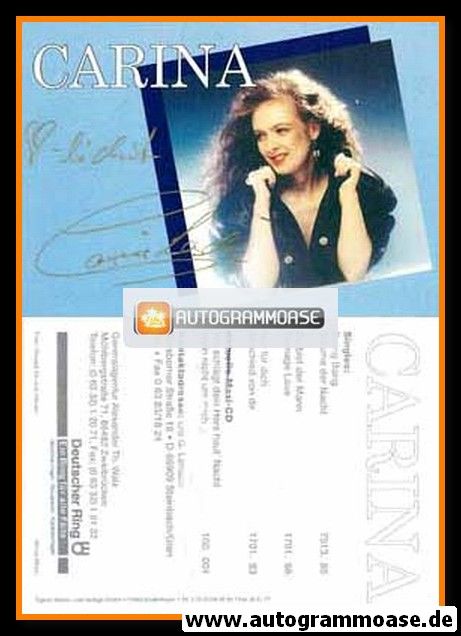 Autogramm Volksmusik | CARINA | 1994 "Wo Schlägt Dein Herz Heut Nacht"