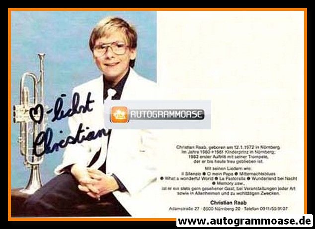 Autogramm Instrumental (Trompete) | Christian RAAB | 1980er (Portrait Color)