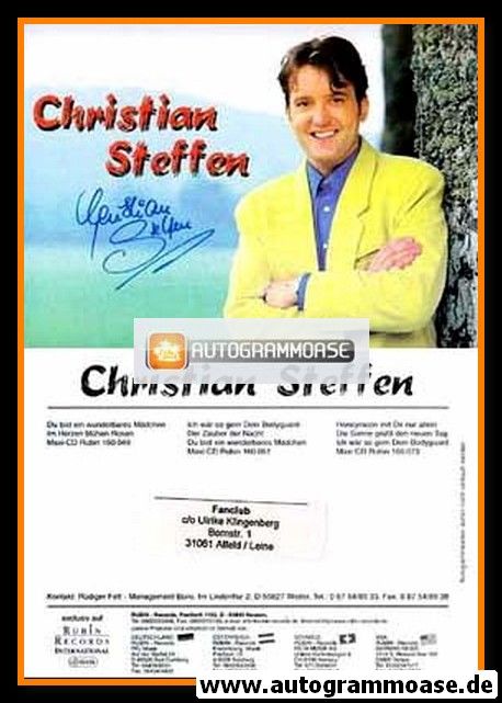 Autogramm Schlager | Christian STEFFEN | 2000 "Honeymoon Mit Dir Nur Allein"