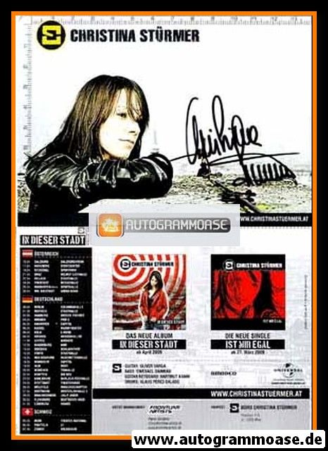 Autogramm Pop | Christina STÜRMER | 2009 "In Dieser Stadt" (Portrait Color) Frontline