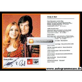 Autogramme Schlager | CINDY & BERT | 1973 "Zwei Menschen Und Ein Weg" (BASF)