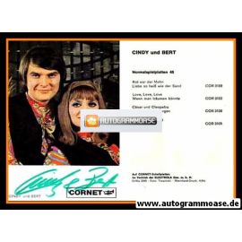 Autogramme Schlager | CINDY & BERT | 1971 "Rot War Der Mohn" (Cornet)