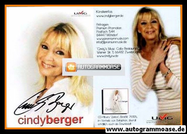 Autogramm Schlager | Cindy BERGER | 2007 "Zeitlos" (UMG)