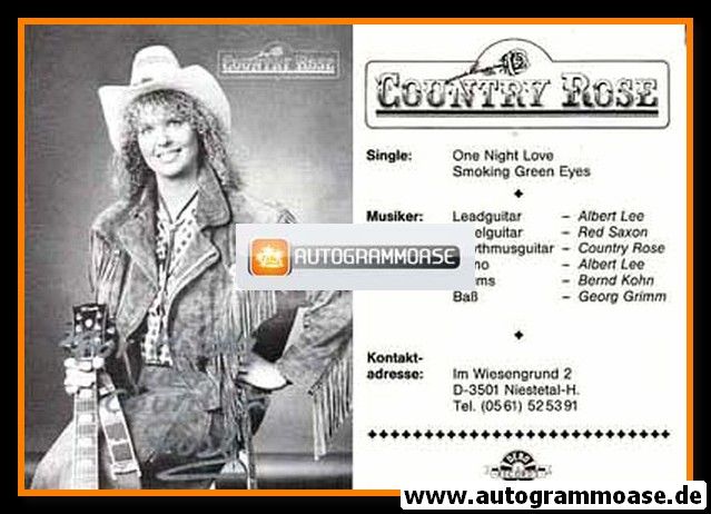 Autogramm Country | Country ROSE | 1985 "One Night Love" (Dero)